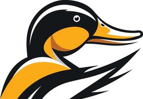 A dynamic duck head logo with bold colors and a sleek design, perfect for sporting teams, businesses, and organizations vector