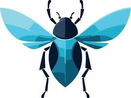 Abstract Illustration of a Blue Beetle with Spread Wings vector