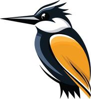 Colorful and playful bird logo design with bold colors and a dynamic shape vector