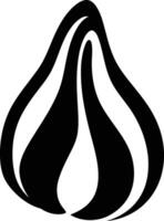 Abstract black and white droplet shape, perfect for minimalist branding, design elements, and graphic projects vector