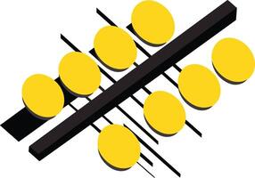 Abstract geometric design with yellow circles and a black line, perfect for branding, tech, or minimalist design projects vector