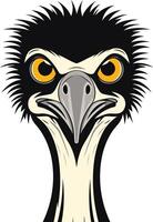 A cartoon ostrich head with a determined expression vector