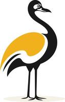 A stylized black and yellow crane, perfect for logo design, branding, and graphic projects vector