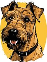 A charming illustration of an irish terrier, depicted with a friendly expression and a black collar vector