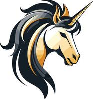 A stylized, minimalist unicorn head design vector