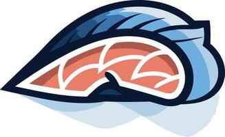 A playful and cartoonish illustration of a salmon fillet, perfect for seafood restaurants, menus, and branding vector