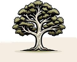 A stylized illustration of a large, strong tree, perfect for representing growth, stability, and longevity vector