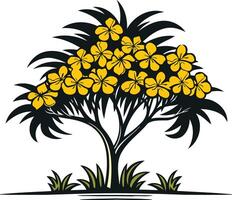 A stylized illustration of a blooming tree, perfect for nature-themed designs, websites, and social media content vector