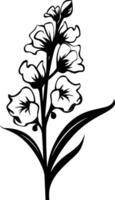 Elegant black and white silhouette of a flower with five petals, perfect for adding a touch of nature to your designs vector