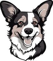 Smiling Border Collie Portrait vector