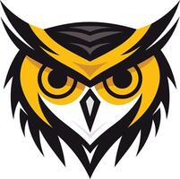 Bold and striking owl logo design, perfect for branding, sports teams, or any business looking for a powerful symbol of wisdom, strength, and vigilance vector