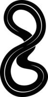 Abstract black and white logo with a unique design, reminiscent of a stylized infinity symbol vector