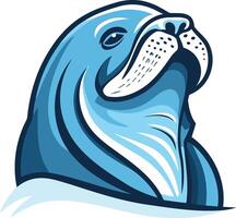 A cartoon walrus with a friendly expression, perfect for branding or mascot design vector
