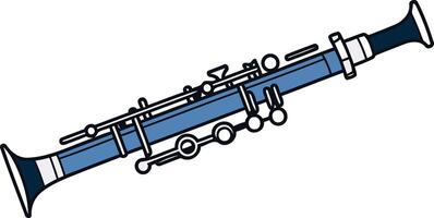 A simple, clean illustration of a blue clarinet, perfect for music education materials, website designs, and social media posts vector