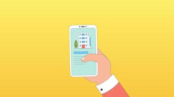 Taxi Order On Mobile Application Choose Location 2D Motion Graphics Animation video