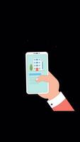 Taxi Order On Mobile Application Choose Location 2D Motion Graphics Animation On Alpha Channel Vertical video