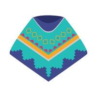 A colorful poncho with geometric patterns vector