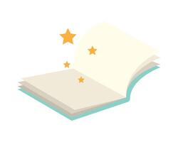 An open book with stars on it vector