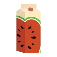 A watermelon juice carton on a white background vector