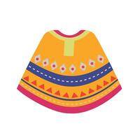 A colorful poncho with a geometric pattern vector
