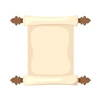Ancient scroll with wooden sticks and a scroll vector
