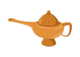 An orange magic lamp icon on a white background vector