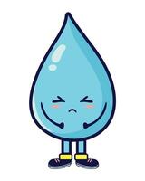 A cartoon character of a water drop with an angry expression vector
