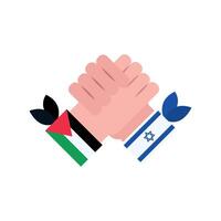 Israeli and palestinian hands shaking hands vector