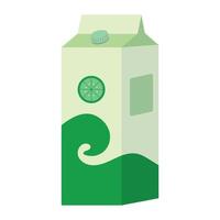 A carton of milk with a green wave on it vector