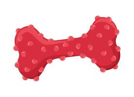 A red bone shaped object with red spots vector