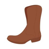 Brown cowboy boot icon in cartoon style vector