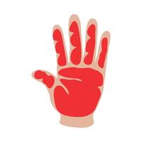 A hand with red paint on it vector