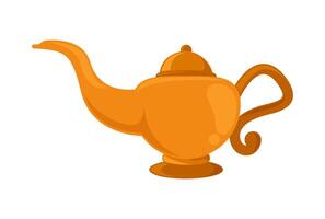An orange teapot on a white background vector