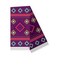 A purple scarf with geometric designs vector