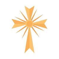 A cross with a sun on top vector