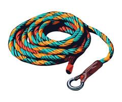 A rope with a hook on it vector