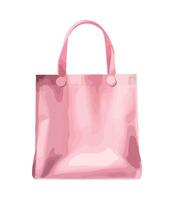 A pink shopping bag on a white background vector