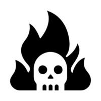 A skull with flames on a white background vector