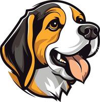 Cute cartoon beagle with a happy expression, perfect for pet related designs, logos, and branding vector