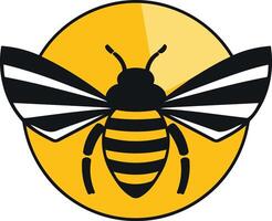 A simple yet striking bee logo design, featuring a stylized bee silhouette within a yellow circle vector
