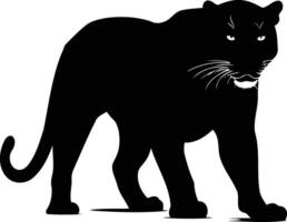 A powerful black panther silhouette in a dynamic pose, perfect for creating a bold and dramatic design vector