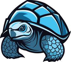 A fierce and stylized blue turtle illustration, perfect for branding, gaming, or mascot design vector