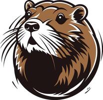 Cartoon Illustration of a Brown Otter vector