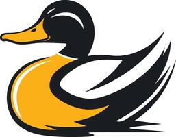 A stylized illustration of a duck with a dynamic design, perfect for branding or mascot use vector