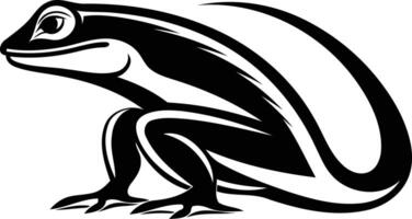 A bold, black and white illustration of a frog, perfect for branding, logos, or design projects vector