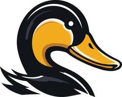 A bold and stylized duck head logo, perfect for sports teams, businesses, and brands seeking a unique and memorable image vector