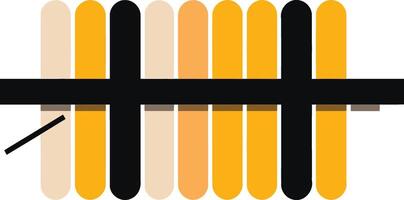Abstract geometric logo design with yellow, black and orange elements vector