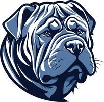 A powerful and majestic bulldog head illustration, perfect for branding, apparel, or pet-related projects vector