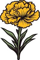 A simple yet elegant illustration of a yellow carnation flower, perfect for adding a touch of nature to your design projects vector