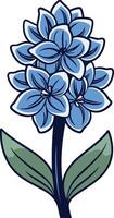 A simple and elegant illustration of a blue hyacinth flower, perfect for adding a touch of nature to your design projects vector